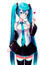 Hatsune Miku Heart Weatherproof Anime Sticker 6" Car Decal