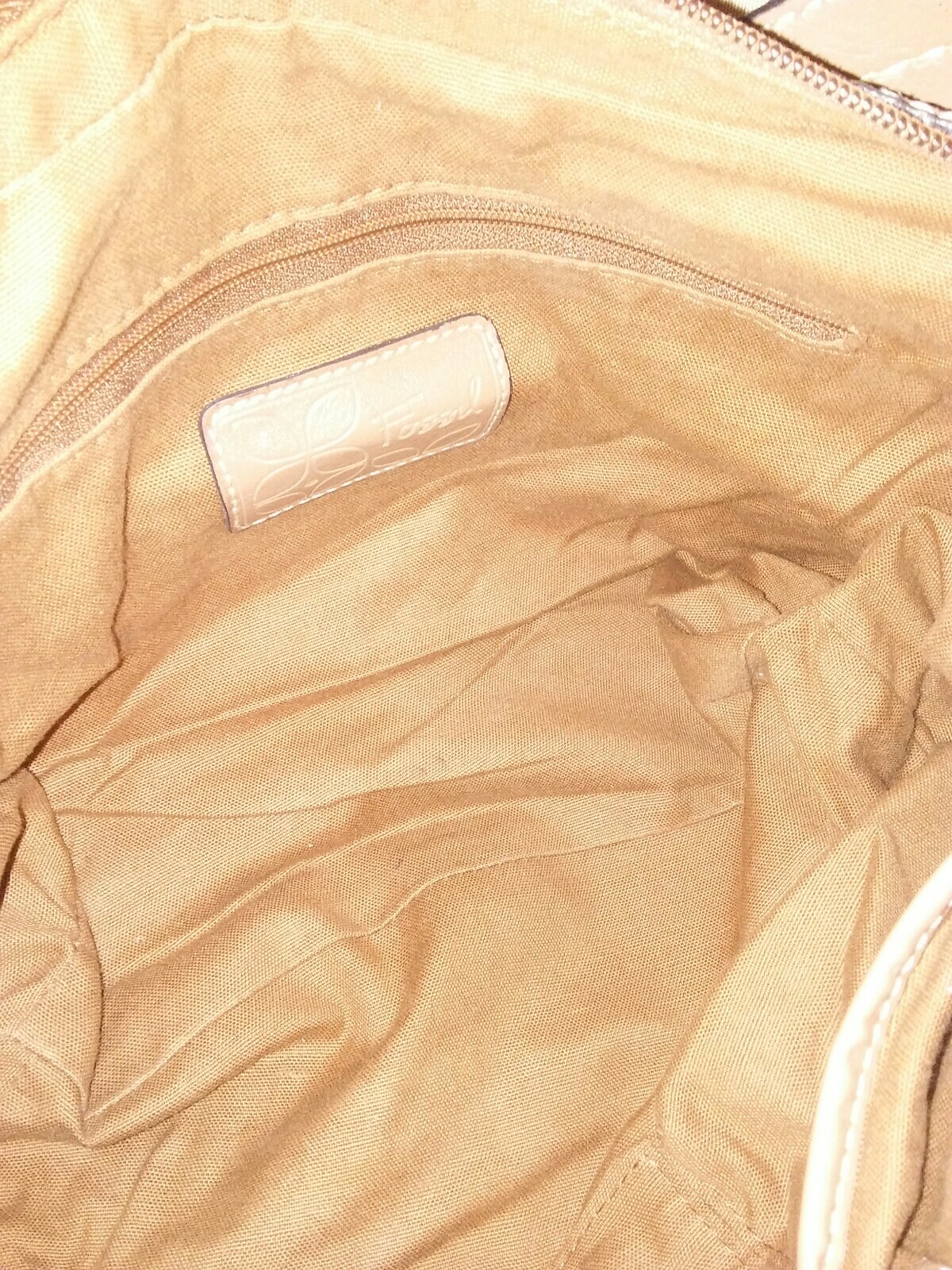 Fossil Multi Colored Brown/Tan Patchwork Knit Tot… - image 8