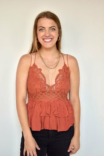 Intimate Free People Adella Trägertop Bluse Top bestickt Spitze fließend S 265715