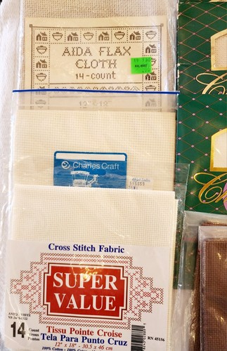 HUGE LOT Cross Stitch Fabric, 27 Pcs - 14,11,18 Count - Picture 2 of 5