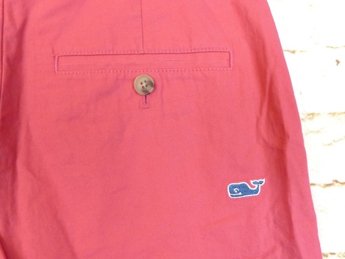 Vineyard Vines Shorts Youth Boy Size 16 Whale Embroidered Jetty Red Pink Stretch - Picture 7 of 10