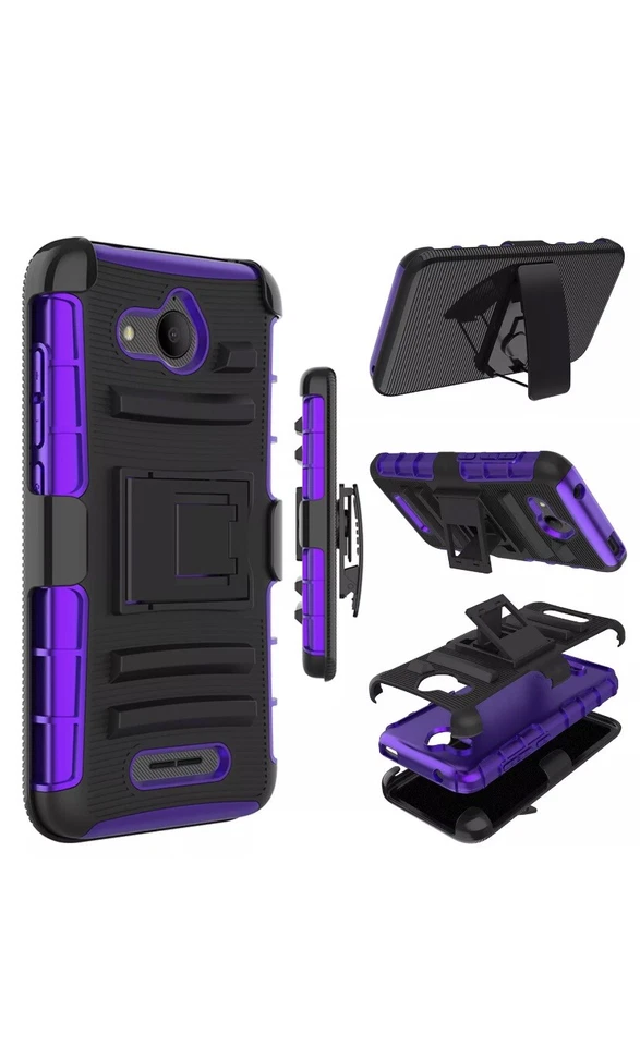 Phone Case with Y Stand for Alcatel One Touch Evolve Purple/Black - Image 3 of 3