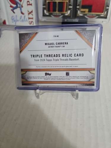 2024 TOPPS Triple Threads Miguel Cabrera Triple Threads Game Used Relic # 1/9 Sp - Picture 3 of 3
