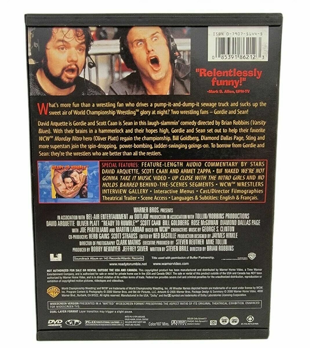 Ready to Rumble (DVD, 2000) Widescreen David Arquette Oliver Platt