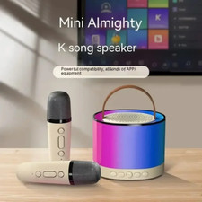 K52 Wireless Bluetooth Speaker, Multifunctional Karaoke Machine with 2 Microphon