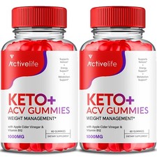  2 Pack Activelife Keto  ACV Gummies For Weight Loss Advanced 120 Gummies 