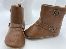 Old Navy Cognac Double Buckle Baby Toddler Boots 18-24M Size 12.5
