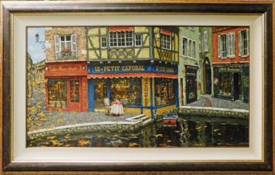 Viktor Shvaiko The Last Leaves framed Hand Embellished Art on Canvas 270/325