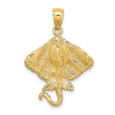 10K Gelbgold 2-D Stachelrochen Anhänger 10K7538