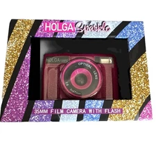 Holga 135FC Hot Pink Sparkle Film Camera 35mm Flash Nostalgic Valentine’s Day