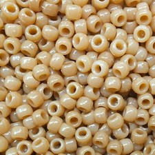Pony Beads Apple Cider Beige Opaque Large Hole Beads Made in USA
