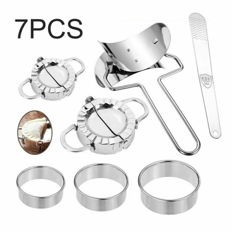 7x Edelstahl-Teig Presse Maker Knödel Pie Ravioli Dumpling Form Ravioliformer