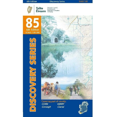 Ireland OSI Discovery Map 85: Cork Kerry walking hiking cycling
