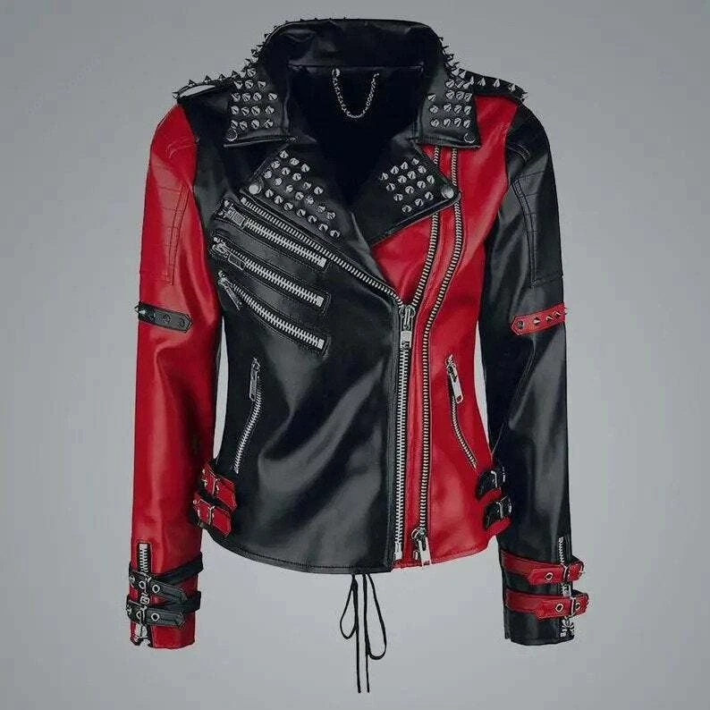 Studded Leather Bomber Jacket - Women - Ready-to-Wear