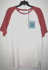 Buffalo David Bitton Mens Raglan T-Shirt White XL Front & Rear Graphics NWT