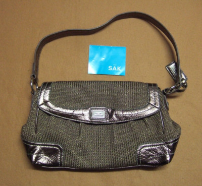 THE SAK Damen Tasche B-30, H-21, T-11/6 cm echtes Leder Textil neuwertig