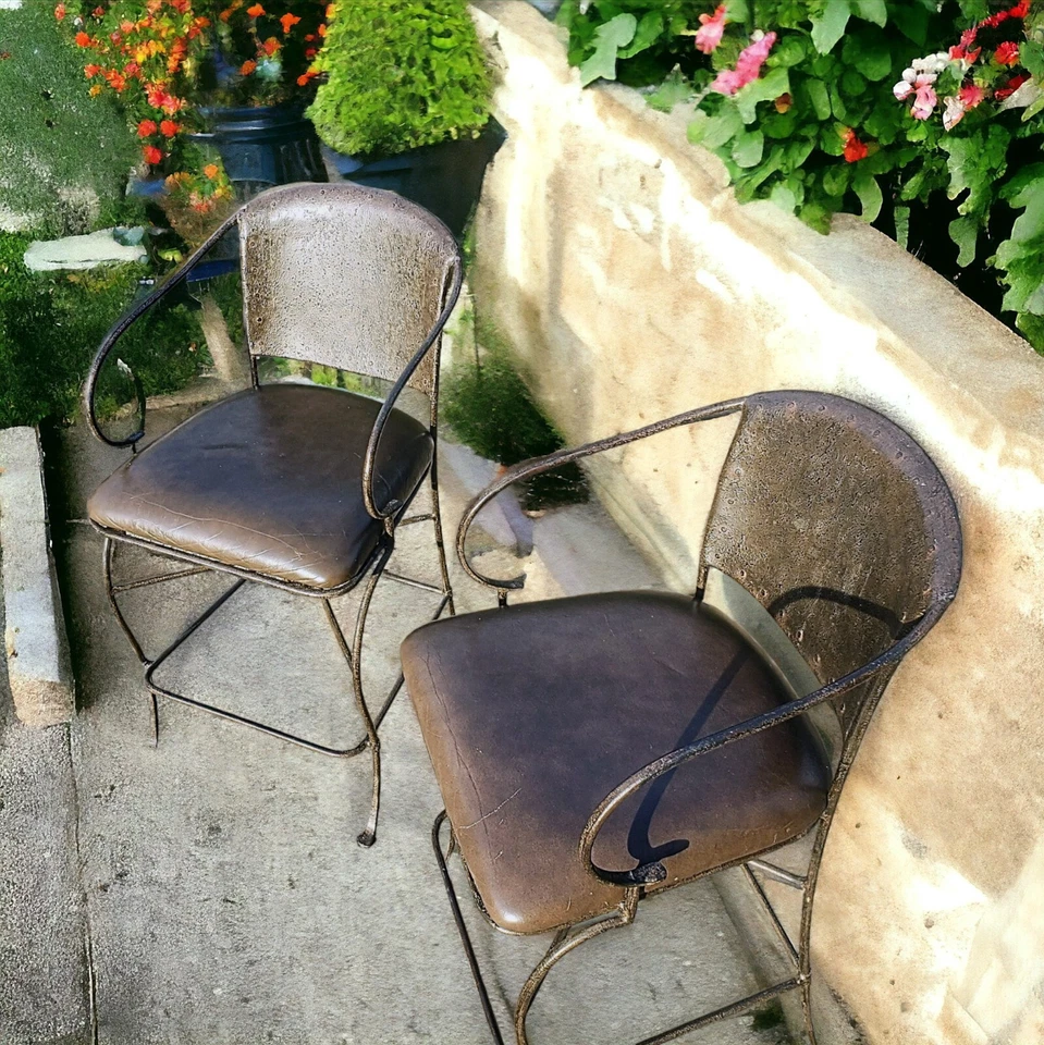 Vintage 1960s Hand-Forged Sculptural Chairs Rustic Iron Accent Chair - 2 Avail - Image 2 of 4