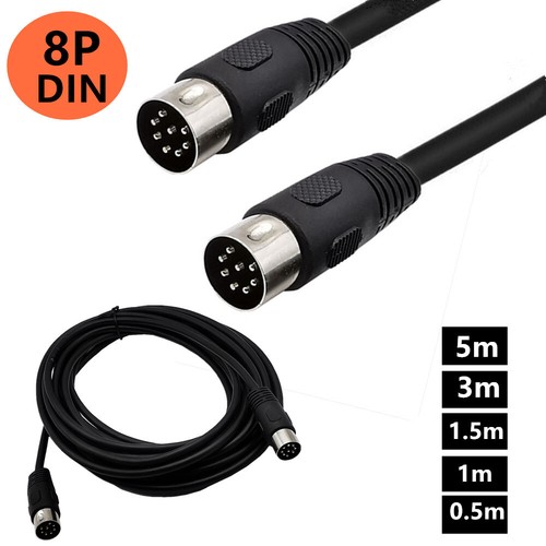 0.5/1/1.5/3/5/M MIDI 8 Pin Din Male To Male Audio Data Signal Adapter Cable 2PCS - Picture 3 of 16