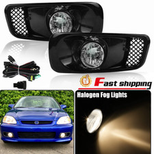 Pair Fog Lights Fit 1999 2000 Honda Civic Clear Lens Chrome Housing Drl Lamp Kit Pair Fog Lights Fit 1999 2000 Honda Civic Clear Lens Chrome Housing Drl Lamp Kit