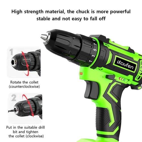 Hammer Drill Cordless Brushless Impact Driver Combo Kit With 2 Battery & Charger - Picture 5 of 14