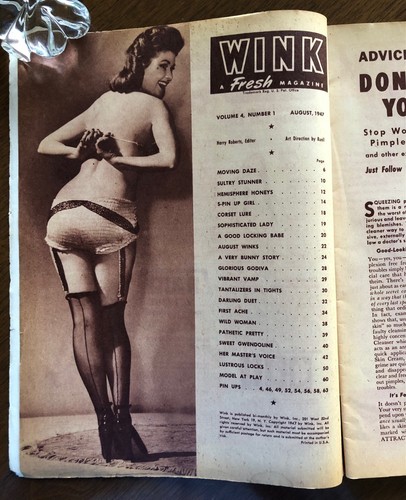 1947 WINK Magazine Driben Pin-up Cover Hi-Heels Nylons Sweet Gwendoline Comic - Picture 3 of 11