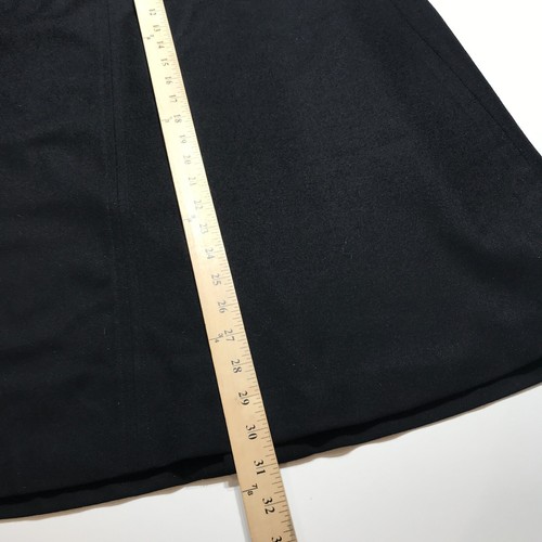 Talbots Skirt Size 8 Black Midi A-Line Wool Stretch Modest Hidden Button Detail - Picture 15 of 16