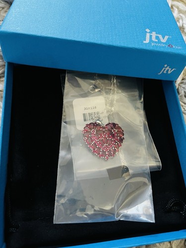 Jtv Red Lab Created Ruby Rhodium Over Silver Pendant With Chain - Picture 5 of 6