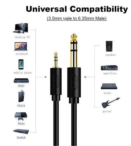 Premium 6.5mm 1/4" Stereo Audio Male Jack to 3.5mm Male Plug Cable 5M 3M 1.5M AU - Picture 2 of 12