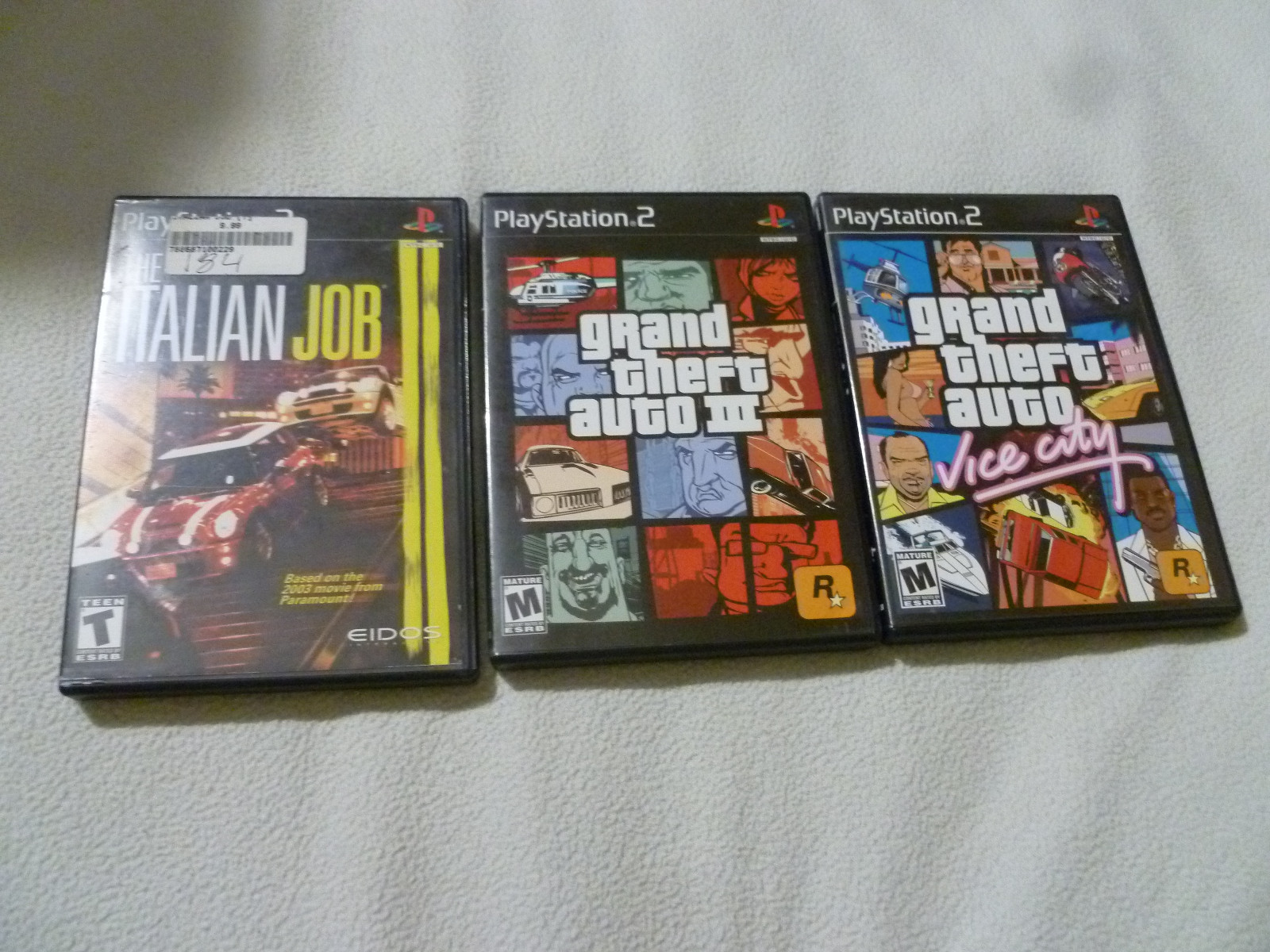 PLAYSTATION 2 GAME LOT OF 3 GAMES GRAND THEFT AUTO VICE CITY III THE ITALIAN JOB
