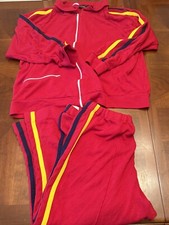 J.C. Penney Rare Men s Track Suit L Red Jogging Set Vtg 1970s 80s Grandpa Core