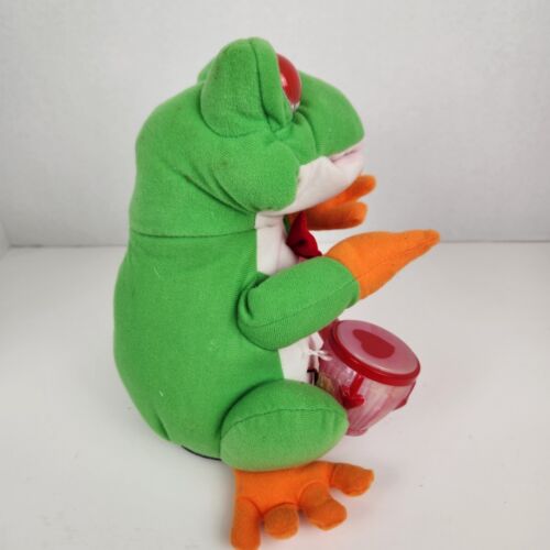 Gemmy Bongo Playing Valentine Beat N Love Frog Animated Plush READ - Picture 4 of 6