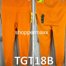 Women's Seamless High-Rise Rib Leggings Pants midweight, moisture wicking  L