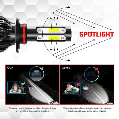 9005+H11 LED Headlight Combo High/Lo Beam Bulbs Super White Bright Lamps - Picture 3 of 10