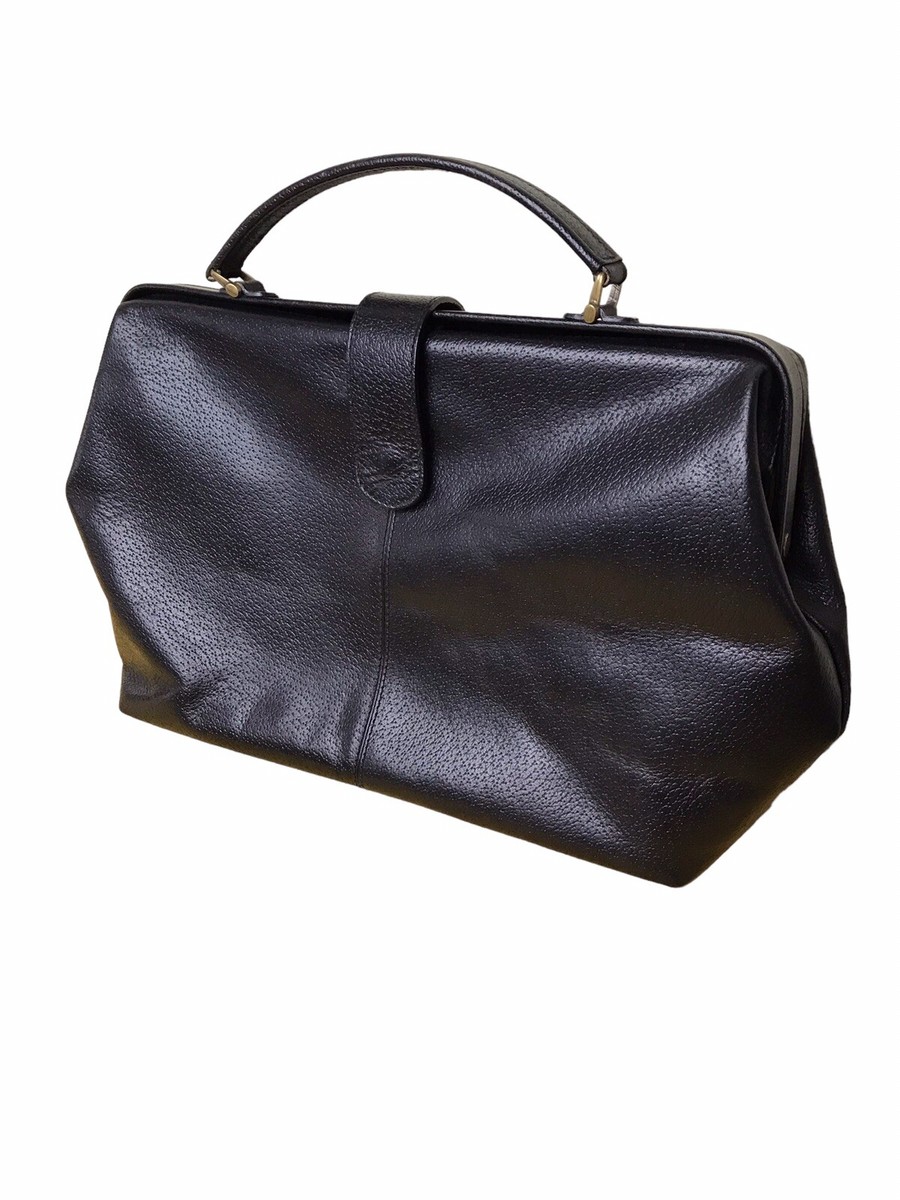 バッグ vintage made in italy leather bag Vintage Axcess Genuine Leather Woman large Black Handbag Made in