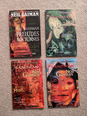 Lot of 4 Neil Gaiman Sandman TPB. Issue:  1,3,4 5. Preludes Nocturnes, Game You 