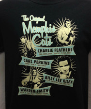 Charlie Feathers Carl Perkins Billy Lee Riley Warren Smith T-shirt Black