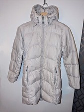 Mountain Hardwear Ladies Long Down Filled Puffer Jacket Hooded Beige Size Small