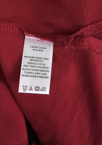 QVC Denim & Co. Essentials Red Long Sleeve Oversized V-neck T-shirt Size XS - Picture 6 of 7