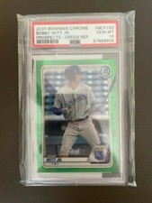 2020 BOWMAN CHROME PROSPECTS BCP160 BOBBY WITT JR. GREEN REF /99 PSA 10 Pop 10