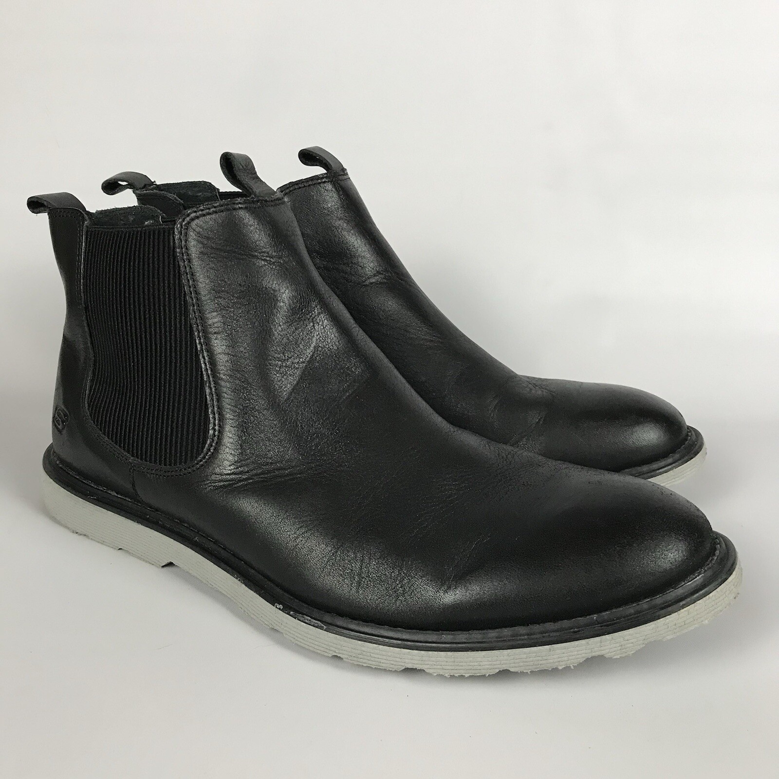 SKECHERS Chelsea Boots Ankle Boots - Mens Size 9.5 - Black Leather-image