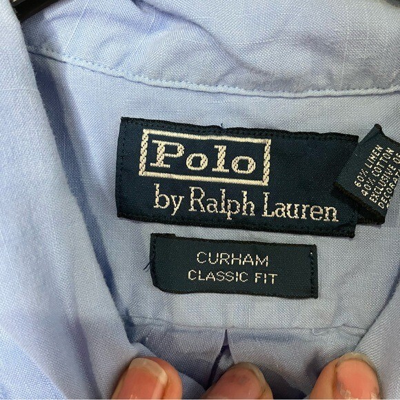 Polo Ralph Lauren Curham classic fit button down shirt cotton linen Blend medium thumbnail 3