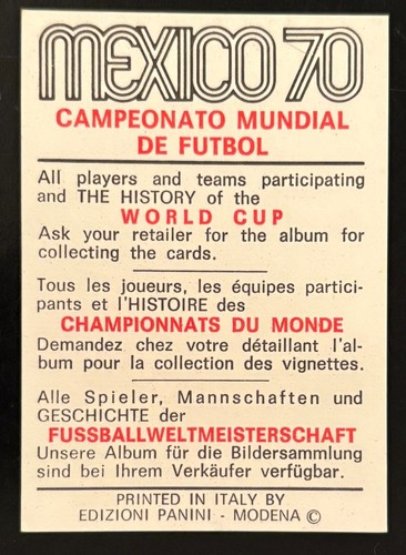 PANINI WORLD CUP 1970 CZERWONY/CZARNY - WYBIERZ SWOJE KARTY - Zdjęcie 188 z 348