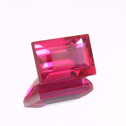 AAA Natural Mozambique Genuine Blood Red Ruby Loose Baguette Cut Gemstone 9x7 MM - Picture 3 of 6
