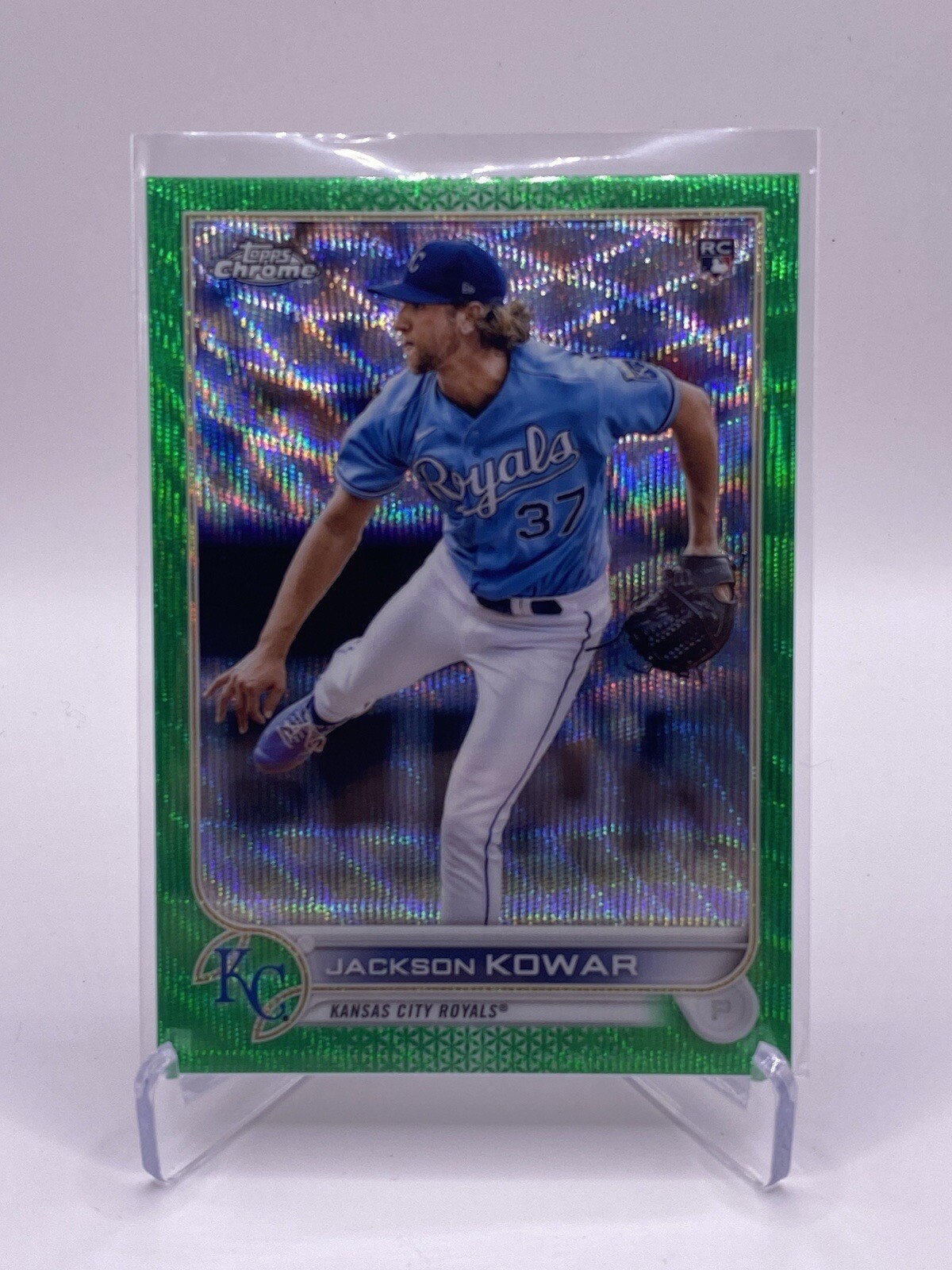 2022 Topps Chrome - Jackson Kowar (RC) #188 - Green Wave Refractor 45/99