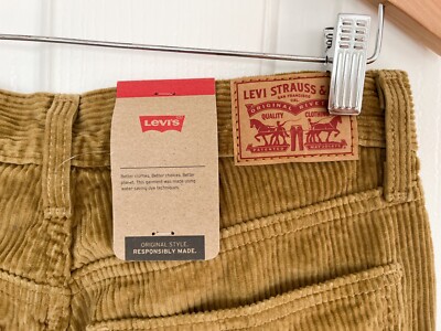 Levis Jeans Womens 27 Brown Corduroy Pants Middy Straight