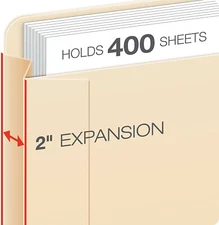 (Box of 50) Pendaflex File Jackets Letter Size Manila 2" Expansion Folder 22200