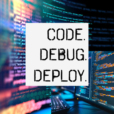 Code. Debug. Deploy. Poster 12''x12'' or 20''x20'' Posterprint IT Coding Gift
