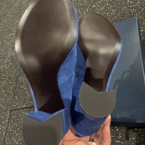 Cole Haan Grand Series Cielo High Sandal Sz 9.5 Block Heel Blue Straps Tall Zip - 第 10/10 張圖片