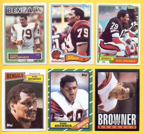1981-1987 Topps ROSS BROWNER Cincinnati Bengals 6-Card Lot