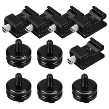 (4-10) Pcs 1/4" Hot Shoe and Cold Shoe Mount Adapter for DSLR Camera Rig Tripod